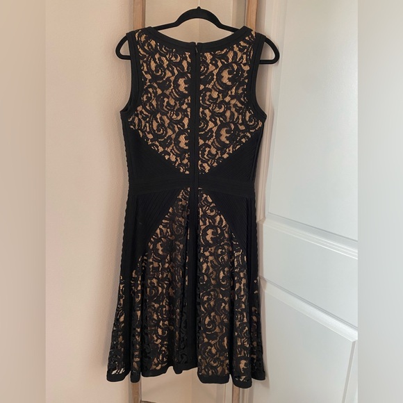 NWOT - Tadashi Shoji Lace & Jersey Fit & Flare
Black Nude Sleeveless Dress - Picture 7 of 8
